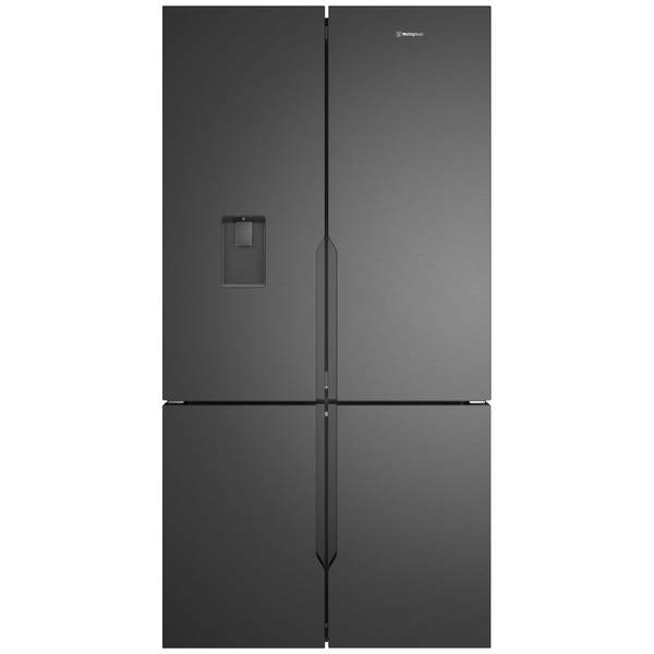 Westinghouse 564L French Door Fridge with Plumbed Water Dispenser and Ice Maker Matte Charcoal Black WQE5750BB
