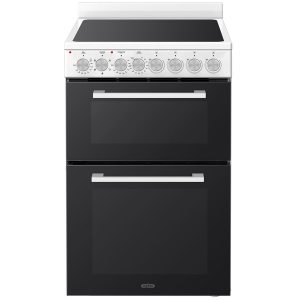 Mykin 54cm Freestanding Double Oven with Ceramic Cooktop White M54DOCEW