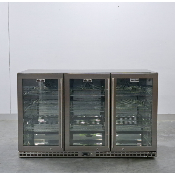 Schmick 399L Under Bench Stainless Steel Glass Door Bar Fridge SK386-SS