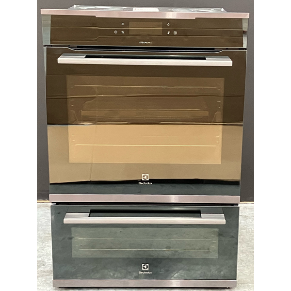 Electrolux 60cm Pyrolytic Dark Stainless Steel Double Oven with Steambake EVEP626DSE