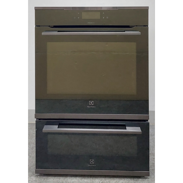 Electrolux 60cm Pyrolytic Dark Stainless Steel Double Oven with Steambake EVEP626DSE